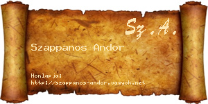 Szappanos Andor névjegykártya