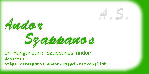 andor szappanos business card